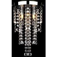 White Metal Ceiling Lamp with Crystal Beads