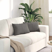 vidaXL Sofa Pillows 2 pcs Light Grey 50 x 30 cm Corduroy Fabric
