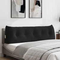 vidaXL Back Pillow Black 160 x 24 x 50 cm Velvet