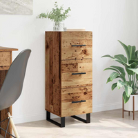 vidaXL Sideboard Old Wood 34.5 x 34 x 90 cm Engineered Wood and Iron