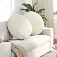 vidaXL Seat Cushions 2 pcs Cream Ø 60 x 21 cm Velvet