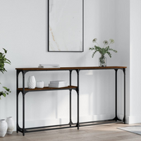 vidaXL Console Table Brown Oak 145x22.5x75 cm Engineered Wood