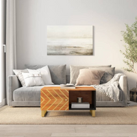 vidaXL Coffee Table Brown and Black 80x50x40 cm Solid Wood Mango