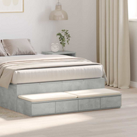 vidaXL Bed Drawers Concrete grey 120 x 36.5 x 16.5 cm Engineered wood