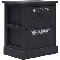 vidaXL Nightstand Black 38x28x45 cm Paulownia Wood