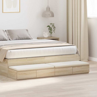 vidaXL Bed Drawers Sonoma oak 135 x 36.5 x 16.5 cm Engineered wood