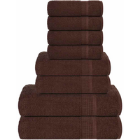 vidaXL 8 Piece Towel Set Brown 360 gsm 100% Cotton