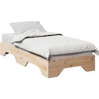 vidaXL Bed Frame No Mattress Stackable 75x190 cm Small Single Solid Wood