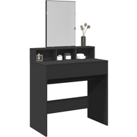 vidaXL Dressing Table with Mirror Black 80x41x144.5 cm