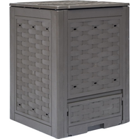 vidaXL Garden Composter Brown 60x60x83 cm 300 L Plastic Rattan