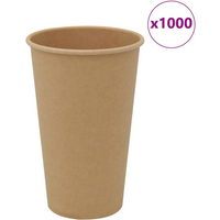 vidaXL Paper Coffee Cups 1000 pcs 16oz 400ml Brown