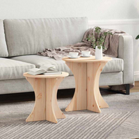 vidaXL Coffee Table 2 pcs Natural 46 x 46 x 47 cm Solid pine wood