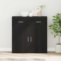 vidaXL Sideboard with Drawer Black oak 79 x 38 x 80 cm Engineered wood