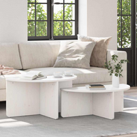 vidaXL Coffee Table 2 pcs White 79 x 39.5 x 40 cm Solid pine wood