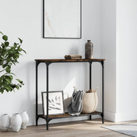 vidaXL Console Table Smoked Oak 75x30.5x75 cm Engineered Wood