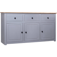 vidaXL Sideboard Grey 135x40x80 cm Solid Pinewood Panama Range