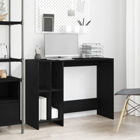 vidaXL Desk with Shelf Black Oak 102.5 x 35 x 75 cm Engineered Wood