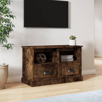 vidaXL TV Cabinet Smoked Oak 80x35x50 cm Engineered Wood