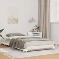 vidaXL Floor Bed Frame White 100 x 200 cm Solid pine wood
