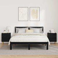 vidaXL Bed Cabinets 2 pcs Black Oak 40 x 35 x 50 cm Engineered Wood
