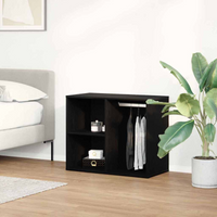 vidaXL Cosmetic Cabinet Black Oak 80 x 40 x 65 cm Engineered Wood