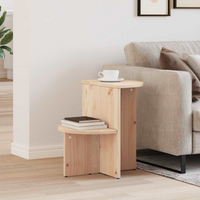vidaXL Side Table Natural 50 x 40 x 50 cm Solid pine wood
