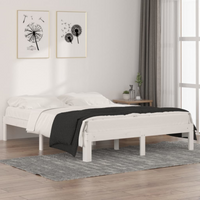 vidaXL Bed Frame without Mattress White Solid Wood 150x200cm King Size
