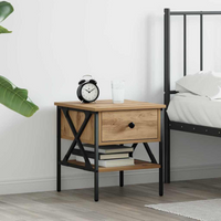 vidaXL Bedside Cabinet with Drawer Artisan oak 40 x 42 x 45 cm
