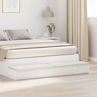 vidaXL Bed Drawers White 140 x 36.5 x 16.5 cm Engineered wood