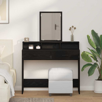 vidaXL Dressing Table Black oak 100 x 41 x 140 cm Engineered wood