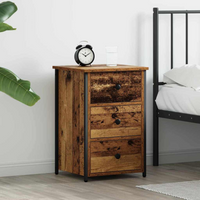 vidaXL Bedside Cabinet with Drawer Brown Solid Reclaim Wood