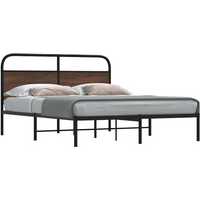 vidaXL Bed Frame Without Mattress 150x200 cm King Size Brown Oak Engineered Wood