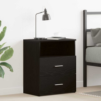 vidaXL Nightstand with Drawer Black oak 50 x 32 x 60cm Engineered wood