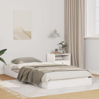 vidaXL Bed Frame White 100 x 210 cm Solid Pine Wood
