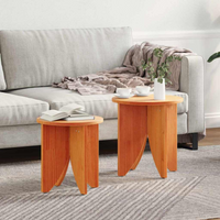 vidaXL Coffee Table 2 pcs Wax brown 41.5 x 41.5 x 44 cm