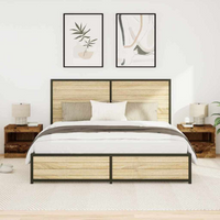 vidaXL Bedside Cabinet 2 pcs Old wood 50 x 40 x 45 cm Engineered wood