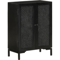 vidaXL Sideboard Black 55x30x77 cm Solid Wood Mango and Iron