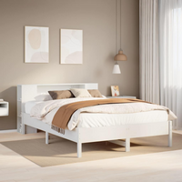vidaXL Bookcase Bed without Mattress White 135x190 cm Double Solid Wood Pine