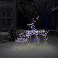 vidaXL 3 Piece Christmas Light Display Reindeers 229 LEDs