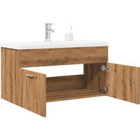vidaXL Bathroom Sink Cabinet with Built-in Basin Artisan Oak