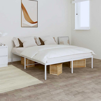 vidaXL Metal Bed Frame without Mattress White 140x190cm