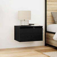 vidaXL Wall-mounted Bedside Cabinet 2 pcs Black Oak 50 x 36 x 30 cm