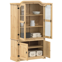 vidaXL Glass Display Cabinet Corona 103.5x42x180 cm Solid Wood Pine