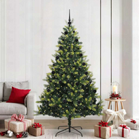 vidaXL Artificial Hinged Christmas Tree 300 LEDs Green 210 cm