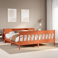 vidaXL Bookcase Bed without Mattress Wax Brown 180x200 cm Super King Solid Wood Pine