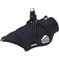 vidaXL Dog Coat with Harness Waterproof Reflective Navy Blue XL