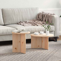 vidaXL Coffee Table 2 pcs Natural 49 x 49 x 28 cm Solid Pine wood