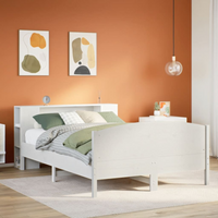 vidaXL Bookcase Bed without Mattress White 120x200cm Solid Wood Pine