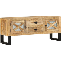 vidaXL TV Cabinet 110x30x45 cm Rough Mango Wood