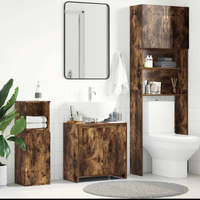 vidaXL Bathroom Cabinet Smoked Oak 60x33x61 cm Engineered Wood